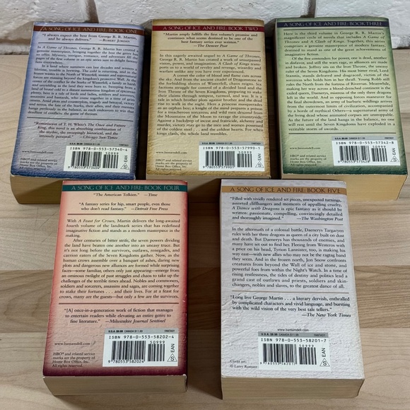 Game of Thrones Series Books 1 - 5 George R.R. Martin in Paperback GUC - Picture 2 of 8